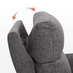 Canapé inclinable électrique MCombo 60,2 po avec massage et double chauffage, appuie-tête réglable, ports USB et Type C, tissu