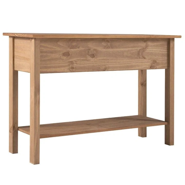 Rustic Solid Pine Console Hall Table, White Wash / Antique Brown / Gray Wash / Unpainted, 3 Drawers