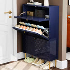 CLIHOME 24 Pair Entryway Shoe Storage Organizer Cabinet Flip Drawers Closet Shoe Rack Shelf Organizer