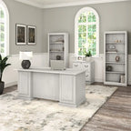 Scrivania Direzionale Bush Furniture Saratoga con Cassetti e Vani Contenitori