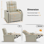 MCombo Power Recliner Chair with Adjustable Headrest, Dual Motor Home Theater Seating with USB Port, Breathable Leather HTS411
