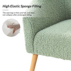 Sheila Modern 30 W Boucle Armchair with Solid Wood Legs Set of 2 by HULALA HOME