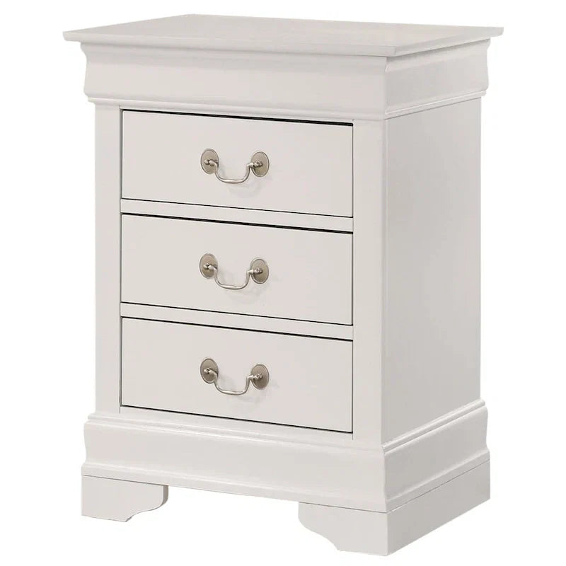 Wood 3 Drawer Nightstand