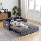 64.5 3-in-1 Convertible Corduroy Sleeper Sofa Bed with Pullout Bed