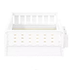 Twin and Full Size Kid Platform Bed Frame with Guardrail, Built-in Bookshelves and Storage Shelves