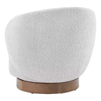 Spruce&Spring Upholstered Swivel Accent Barrel Chair with Wood Base