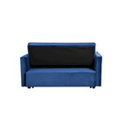 Causeuse moderne en velours avec dossier inclinable et poches, 2 places – Gris foncé / Gris clair / Bleu / Noir