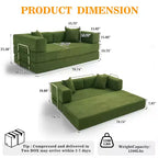 Dyonery 78Folding Sofa Bed Convertable Corduroy Couch King Size Floor Sleeper 4-in-1 DIY Combination Modular Sofa Fold Out Comfy sofa.