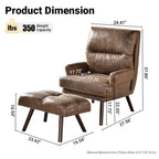 Chaise longue inclinable réglable OVIOS avec ottoman