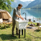Portable Utility Sink Laundry Tub, Freestanding Laundry Sink with Faucet Soap Dispenser Hoses