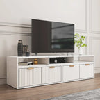 Modern White 2-Drawer Open Storage Corner TV Stand