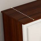 Meuble TV moderne blanc en bois avec rangement et gestion des câbles