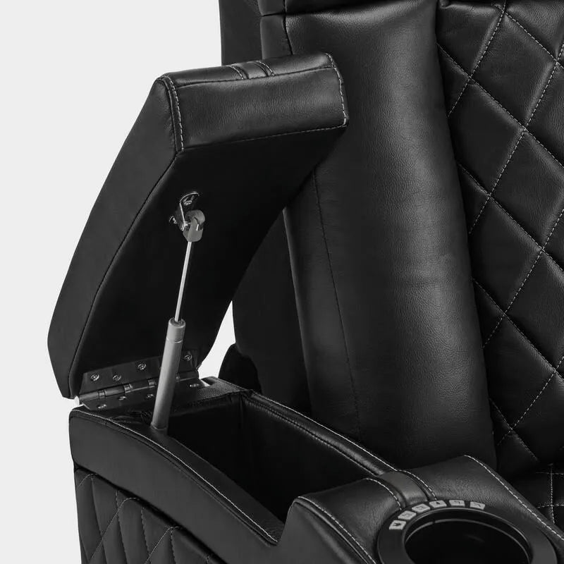 MCombo Power Recliner Chair with Adjustable Headrest, Dual Motor Home Theater Seating with USB Port, Breathable Leather HTS411