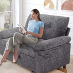 Dyonery 3-in-1 Convertible Sofa Bed, Pull Out Sleeper Sofa with Adjustable Backrest