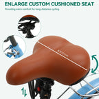 Moasis24/26 Vélo Cruiser 7 Vitesses, Vélo à Cadre Bas Ajustable, Vélo de Ville, Bicyclette