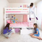 Solid Wood Twin over Twin Bunk Bed for Kids with Underbed Storage Drawers