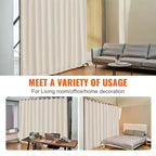 VEVOR Room Divider, Portable Panel Room Divider with Wheels Curtain Divider Stand, Freestanding Room Divider Privacy Screen for Office, Beige