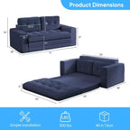 Mjkone 71'' 2-in-1 Convertible Futon Sofa Bed, Corded Fabric Foldable Tufted Buttons Loveseat Sleeper Sofa,Space-Saving