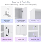 Bathroom Storage Cabinet with Doors and Drawers Tilt-Out Laundry Hamper Multiple Storage Space Freestanding Style