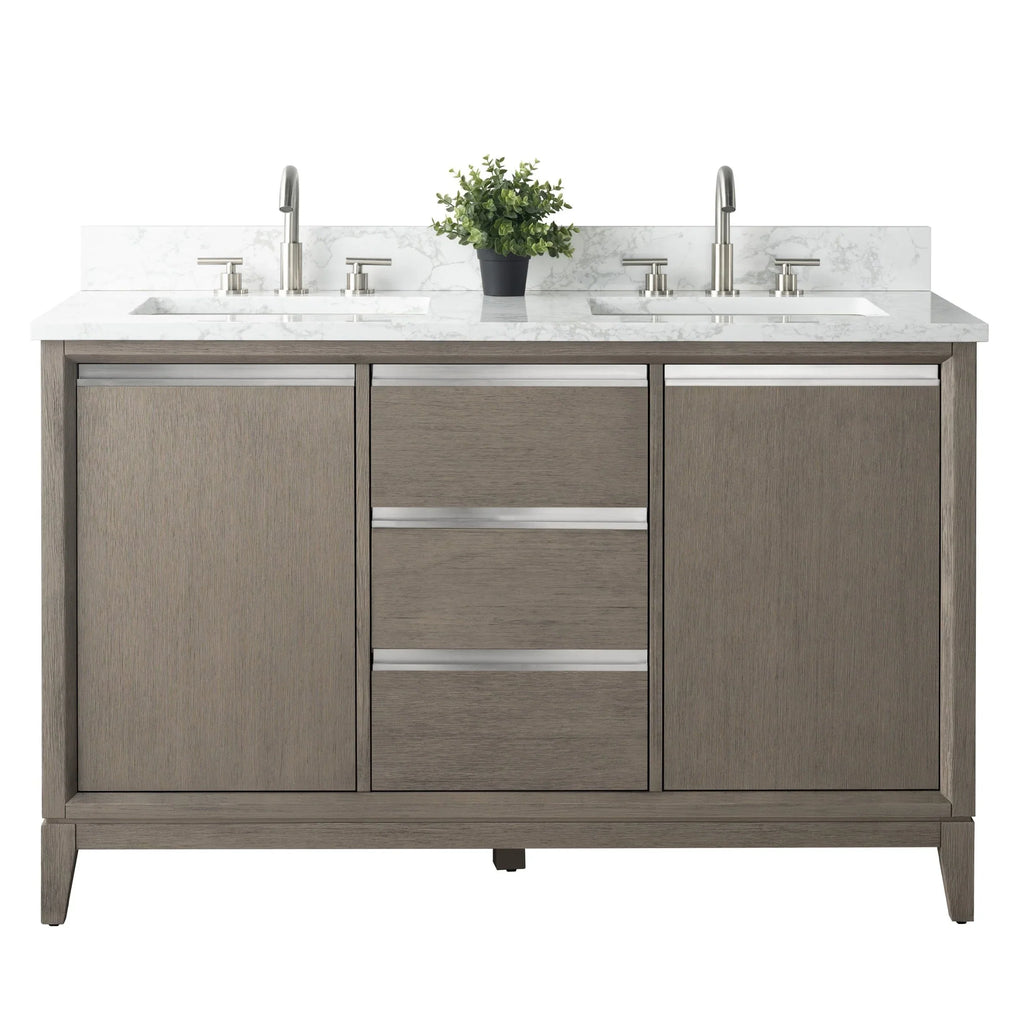 Vanity Art Bathroom Vanity with Ceramic Sink and Engineered Marble Top