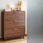 Traditional Hidden Adjustable 3 Tiers Solid Wood Shoe Cabinet