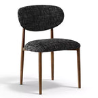 Set of 4 Modern Upholstered Dining Chairs with Curved Backrest, Iron Frame Armless Side Chairs for Dining Room, Kitchen-Panipeachy