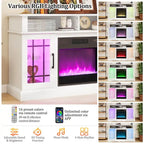 TV Stand with Electric Fireplace LED Lights Remote Controls