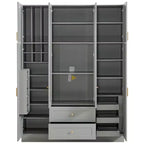 Whisen 71''H Freestanding Kitchen Storage Pantry, Large Dining Storage Cabinet Cupboard Sideboards With 6 Doors, Adjustable Shelves