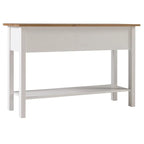 Rustic Solid Pine Console Hall Table, White Wash / Antique Brown / Gray Wash / Unpainted, 3 Drawers