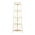 Metal Scroll Indoor Outdoor Tall Folding 5 Shelves Bakers Rack - Gold or White - Roche River Decor