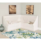 Tobin Traditional Solid Wood Backless Storage Corner Nook Breakfast Bench Cushion White - Linon