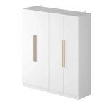 Armoire moderne autoportante en bois massif avec étagères de rangement