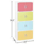 Hodedah HID44 Heavy Duty 8 Door Floor Mount Enclosed Multipurpose Storage Bookcase Cabinet for Home and Office, Beech Wood Finish