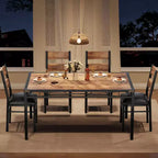 Dining Table Set for 4,with 4 Upholstered Chairs,5 Pcs Wood Kitchen Dining Room Table Set with Corner Protector for Kitchen,Apartment,Small Space