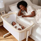Baby Bassinet with Wheels – Beige / Gray / Pink, Bedside Sleeper, for 1 Baby
