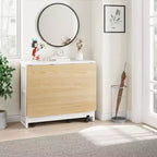 Folding Dining Table for Kitchen, Space Saving Dining Table, Extendable Kitchen Drop Leaf Table with 6 Wheels for Small Space