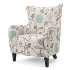 Fauteuil rembourré à dossier haut avec pieds en bois Modern Retro 30.25 pour le salon