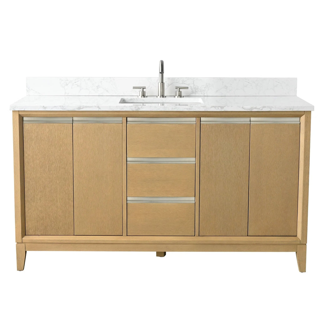 Vanity Art Bathroom Vanity with Ceramic Sink and Engineered Marble Top