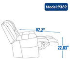 Green Oversized Manual Recliner with Swivel, Rocking, and Fabric Upholstery