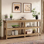 Tribesigns 70.86 Extra Long Console Table, Farmhouse 3-Tier Entryway Table, Wood Sofa Table Behind Couch for Living Room, Hallway, Foyer