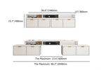 Modern White 2-Drawer Open Storage Corner TV Stand