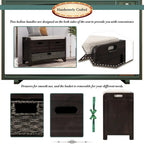 Wood Storage Bench with 2 Woven Baskets