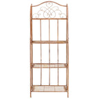 SAFAVIEH Bryn Étagère de boulanger d'extérieur victorienne en fer forgé à 4 niveaux - 63,5 cm l x 38,1 cm P x 160 cm H - 25L x 15P x 63H