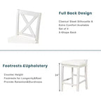 Homy Casa 5-Piece Counter-Height Dining Table and Chairs Set with Storage Shelves, White and Walnut  Modern Farmhouse Style