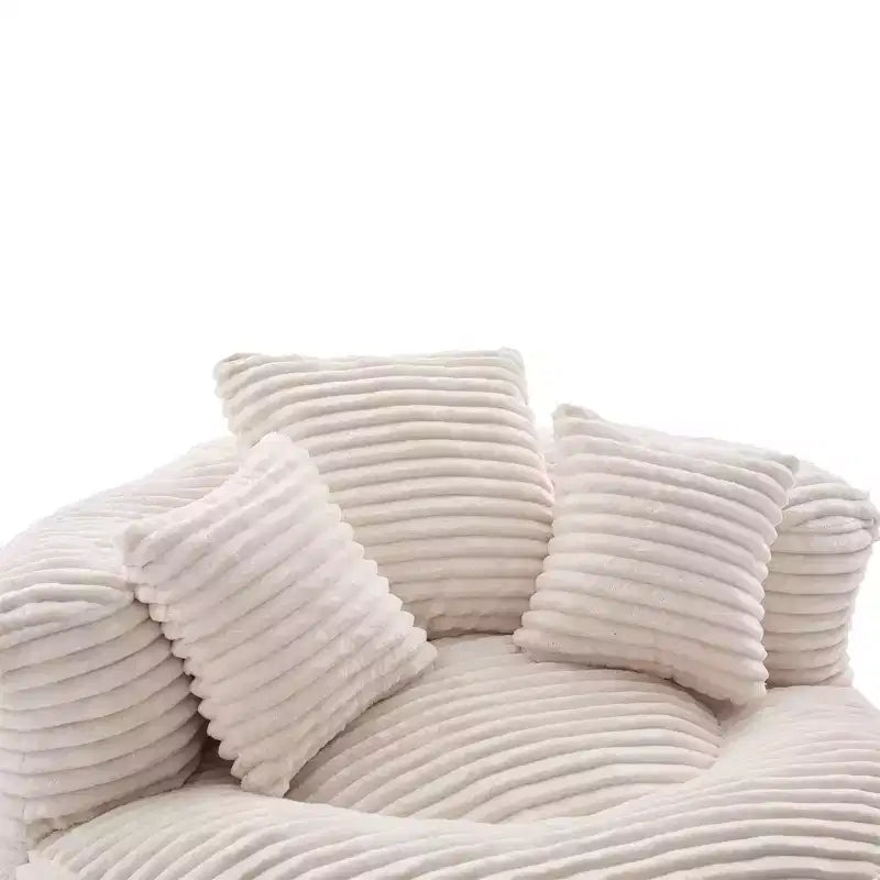 Bean Bag Sofa for Adults Kids, Oversized Corduroy Bean Bag Chair with 3 Pillows & Armrest for Living Room Bedroom