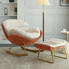 Fauteuil à bascule ergonomique rembourré en velours moderne pour chambre de bébé