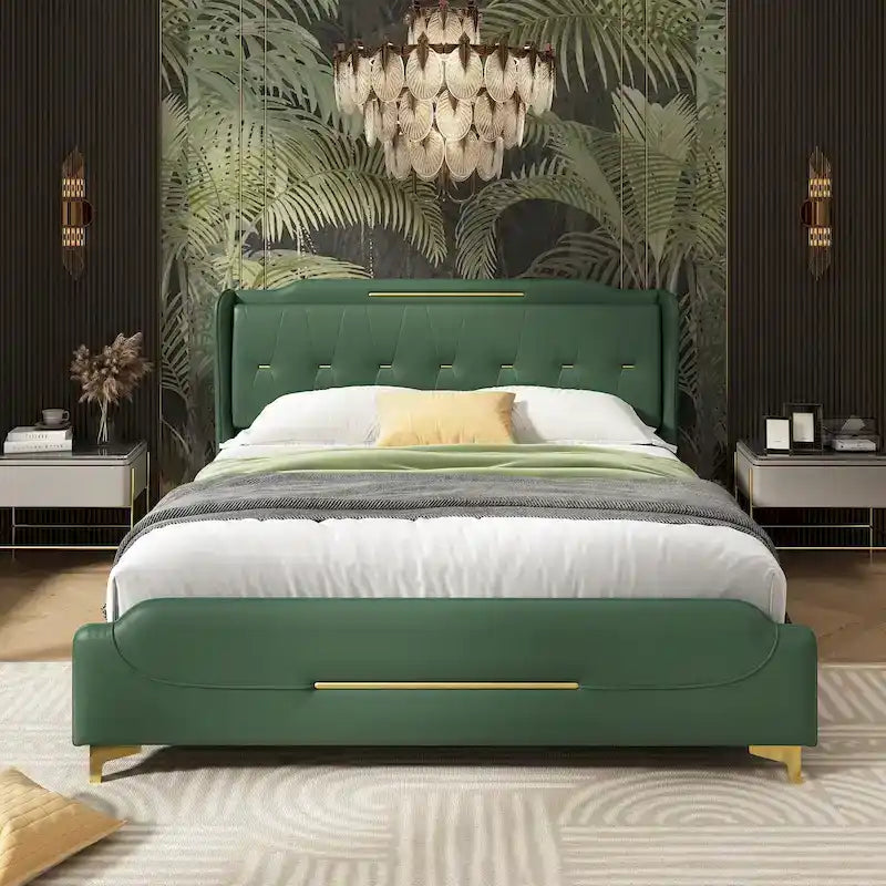 Modern Upholstered PU Leather Bed