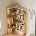 Étagère d'angle en bois manufacturé à 6 tablettes
