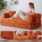 80.7 5-in-1 Convertible Sleeper Sofa Bed – Corduroy, 1200 lbs, No Assembly