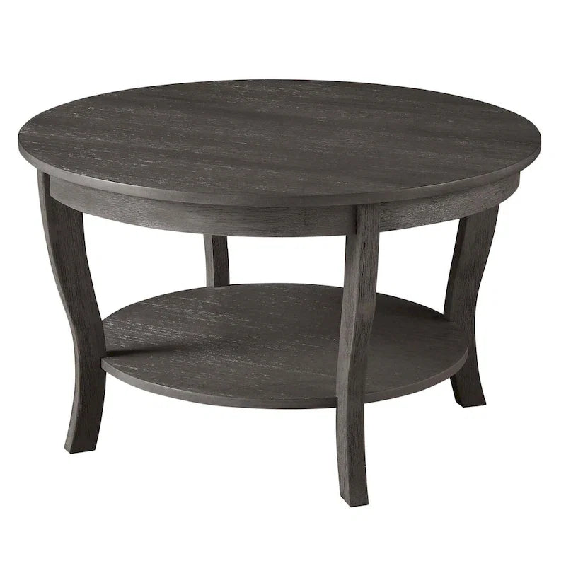 Round Coffee Table with Shelf